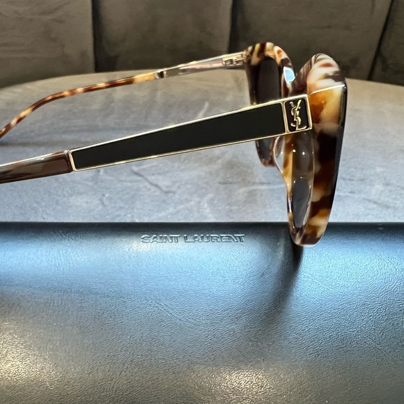 Saint Laurent Cat Eye Tortoise Shell Sunglasses - Picture 12 of 17